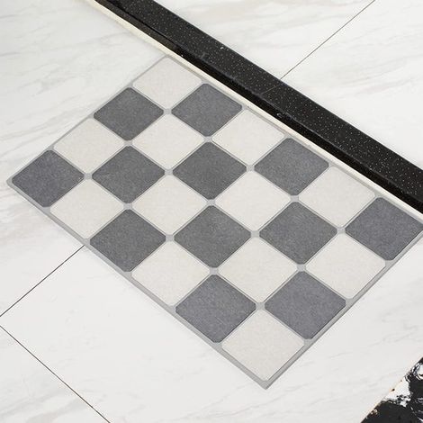 Tapis de salle de bain en pierre, tapis de salle de bain antidérapant, super absorbant, adapté à la baignoire (60x40cm) (1/4)
