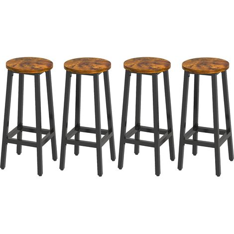 Tabourets Bar Lot de 2 Bois 70 cm, Marron Rustique HTMJ510H-2 (1/5)
