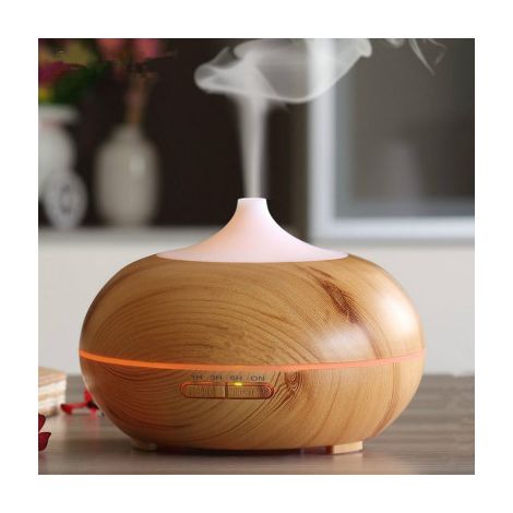 Diffuseur huiles essentielles 500 ml bois, humidificateur ultrasonique brume fraîche (1/5)