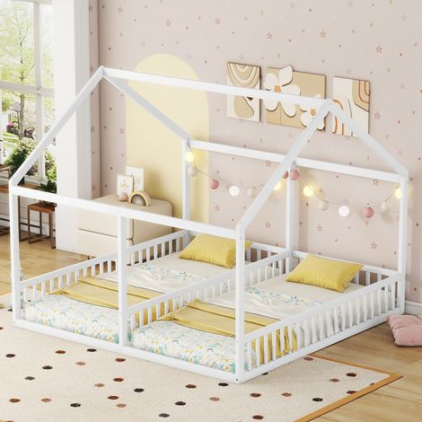 lit chambre adulte maison 90 200 pin blanc securise HAVRYA (1/5)
