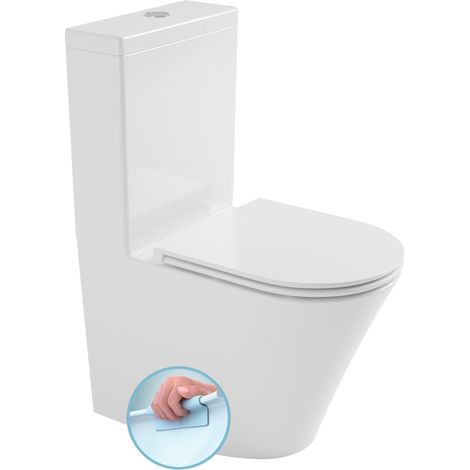 WC combiné FEIN, sans rebord, siphon en S/siphon en P, blanc (1/4)