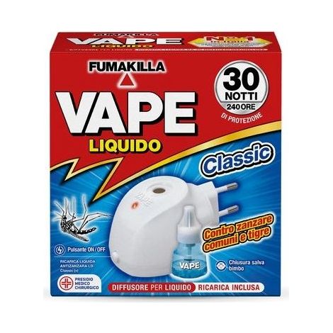 Vape, Elettroemanatore per liquido antizanzare + 1 Ricarica liquida Classic inclusa