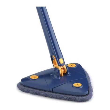 Balai de nettoyage triangulaire rotatif à 360°, avec 1 chiffon de nettoyage pour sols et plafonds -- (1/5)