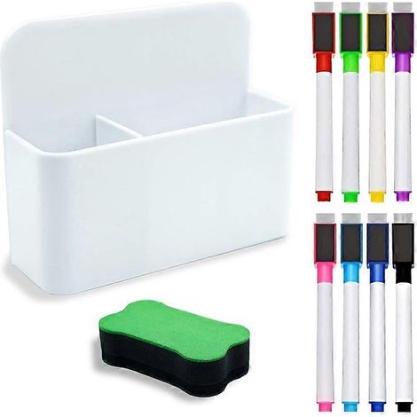 Porte-marqueurs magnétiques pour tableau blanc, 8 marqueurs magnétiques pour tableau blanc (1/4)