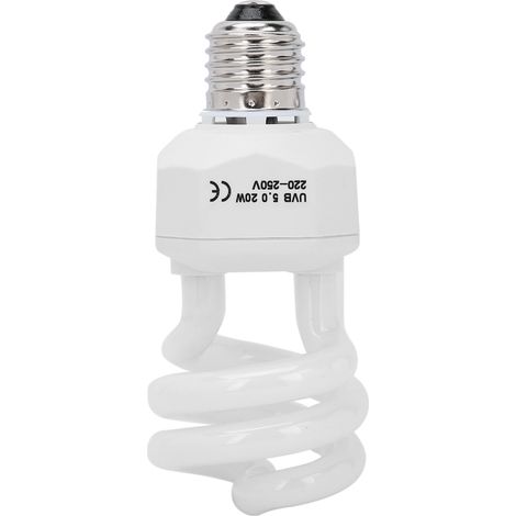 Lampe UVB à économie d'énergie pour reptiles, tortues et lézards, supplément de calcium, lumière ultraviolette 5.0 20W (1/5)