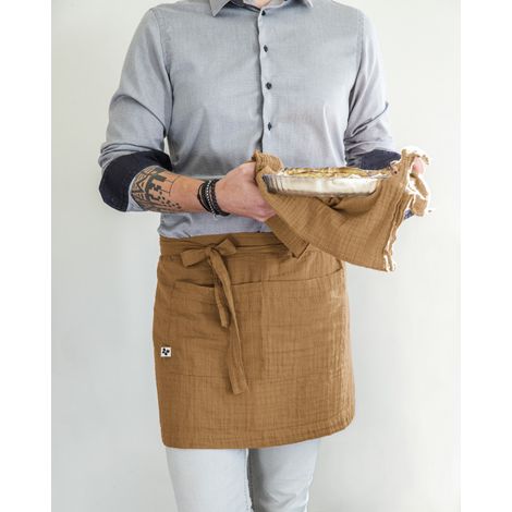 Tablier de Chef "Gaïa" 45 x 80 cm "Gaze de Coton" - Gaïa Camel - Gaia Camel - (1/3)