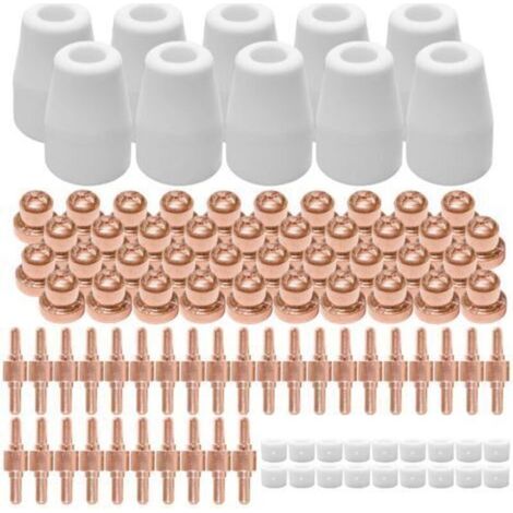 100 unidades, accesorios para corte por plasma, boquillas de electrodo, para pistolas de corte tipo PT30 y 40A (metal y cerámica).