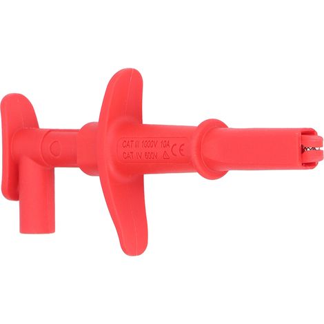 Pince crocodile spéciale pour multimètre, pour une détection et une réparation précises (réf. 30043, rouge). (1/5)