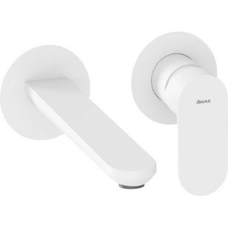 Ravak Eleganta - Grifo empotrado de lavabo, montaje de 2 orificios, blanco mate X070255 (1/3)
