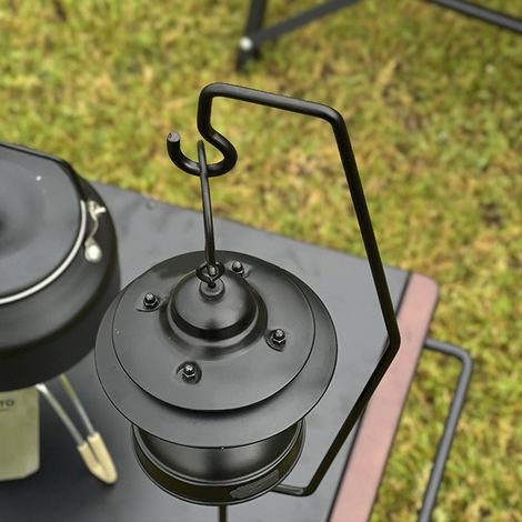 Support de Lampe de Camping Magnétique en Fer Forgé Retro 53.5cm pour Pêche et Randonnée (1/5)