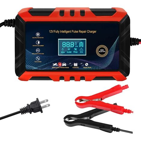 Chargeur Batterie Auto 12V 6A - Chargeur Intelligent avec Fonction de Réparation - Protection Anti-Court-Circuit - Pour Moto, Voiture, Camping-Car - Certifié CE (1/5)