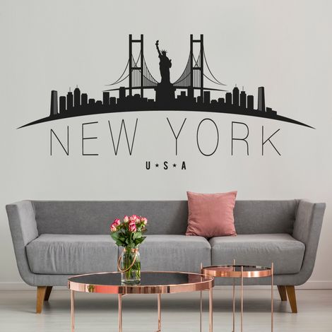 Sticker Mural - New York - 27x57 cm - Noir (1/3)