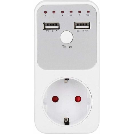 SHINING HOUSE Temporizador USB Toma de corriente Digital Programable 24 horas Temporizador mecánico enchufable Temporizador inteligente Toma de corriente con interruptor para acuario Accesorio para ve (1/5)
