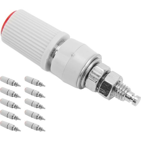 Lot de 10 cosses bananes de 4 mm, connecteurs femelles M5 en nickel cuivré, adaptées aux équipements électroniques (rouge) (1/5)