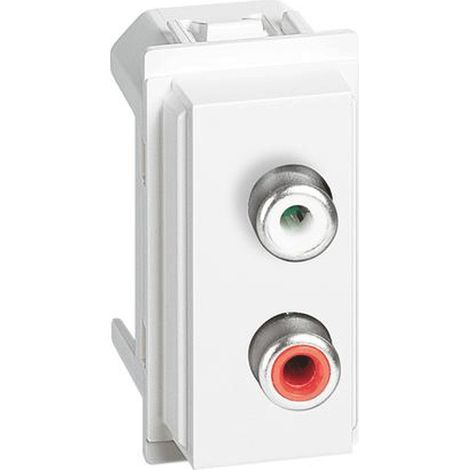 Living Now prise 2XRCA 1 module blanc BTICINO BTKW4269R