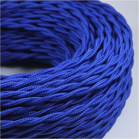 Rouleau de 100 mètres fil électrique tissé de couleur jaune vintage look retro en tissu 2