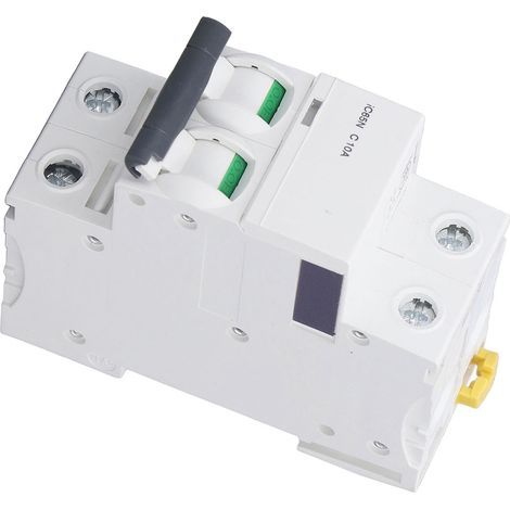 Disjoncteur miniature iC65N C10A 2P, 10 A, montage sur rail DIN, basse tension 400 V, pouvoir de coupure 6000 A, contacts argentés (1/5)