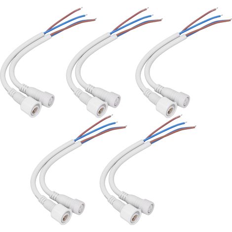 Jeu de 5 connecteurs électriques étanches 2 broches, fiche mâle et femelle, kit de câbles à branchement rapide pour voiture et moto (1/5)