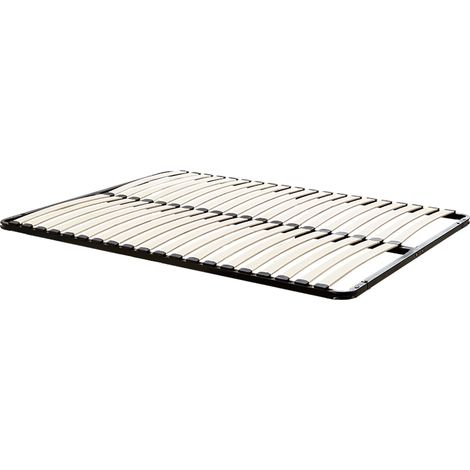 Designetsamaison – Sommier à lattes en bois 180x200 cm – 40 lattes en bois – Livré en kit avec 2 pieds centraux – Traverse centrale incluse