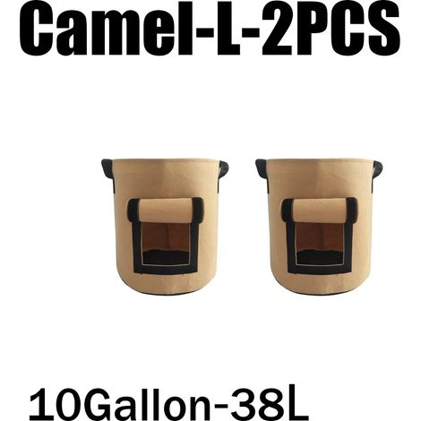 (Camel-L-2PCS) 3 styles de sacs de culture en feutre, tissu non tissé, pour pots de pommes de terre, serres et autres légumes, outils de culture verticaux hydratants (1/4)