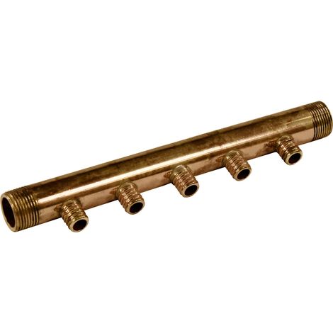 Collecteur 3/4" (20/27) Mâle - 5 départs pour tube PER Ø16 - entraxe 40mm