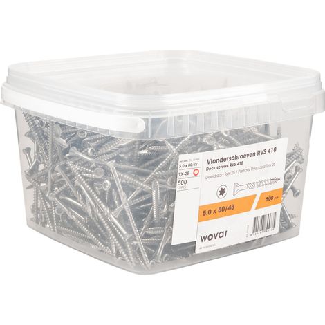 Seau-avantage Vis terrasse Inox 410 5,0 x 80 mm Torx 25 Filetage