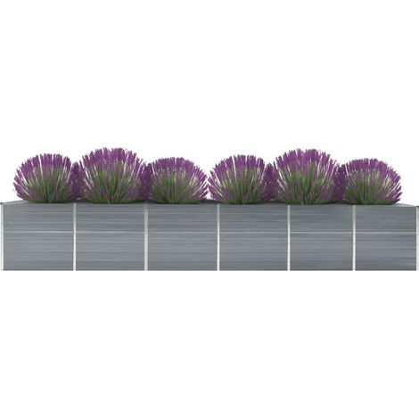 Arriate de jardín de acero galvanizado gris 480x80x77 cm vidaXL