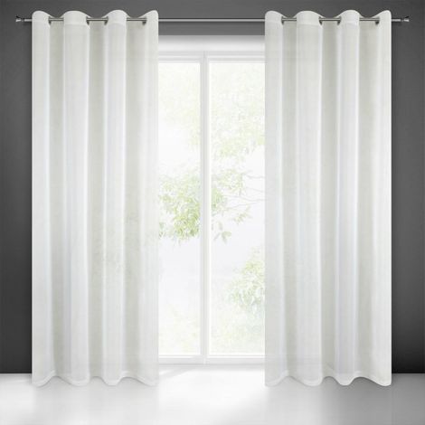 RIDEAU VOILAGE LISSE TRANSPARENT À ½ILLETS DE QUALITÉ SUPÉRIEURE POUR CHAMBRE À COUCHER, SALON EUROFIRANY FIR/LUCY (1/5)