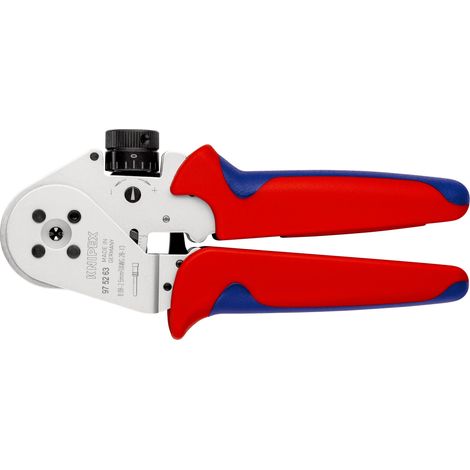 KNIPEX 97 52 63 Pince à sertir à quatre points pour contacts tournés avec poignées multimatières chromée 180 mm (1/6)