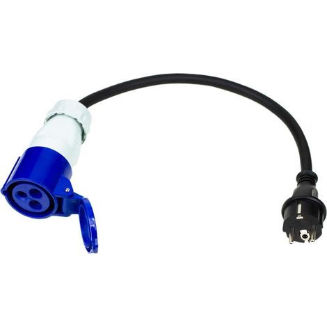 CEE adapter cable, 35 cm, IP44 protection, 230 V 16 A, For camping, boating (1/5)