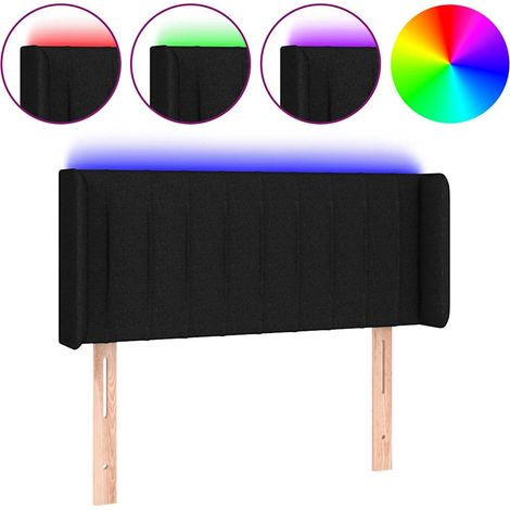 Maison Exclusive - Cabecero con LED de tela negro 83x16x78/88 cm (1/5)