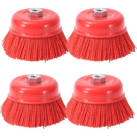M14 Angle Grinder Nylon Pot Brush 75mm Sanding Brush Drill Pot Brush for Rust Removing Deburring Paint and Cleaning Metal 4pcs (1/5)