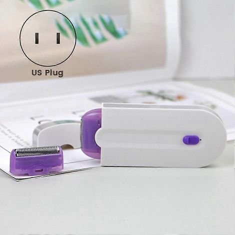 Épilateur portable rechargeable USB pour femmes, rasoir rotatif pour le visage, les jambes, le maillot et la lèvre supérieure, prise américaine (1/5)