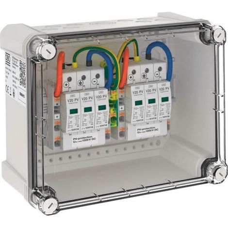 OBO Bettermann Caja de conexión del generador 2x1 String FV a 2 WR-MPP 1000V DC gris claro RAL 7035, 5088415
