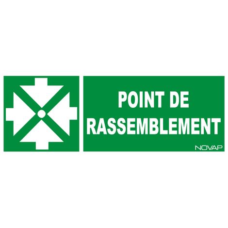 Panneau Point de rassemblement (vert) - Rigide 330x120mm - 4030456