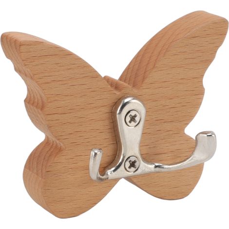 Schmetterlingsförmiger Wandhaken aus Holz, hölzerner Wandhaken für Mäntel, Kleidung, Hüte und Handtücher (1/5)