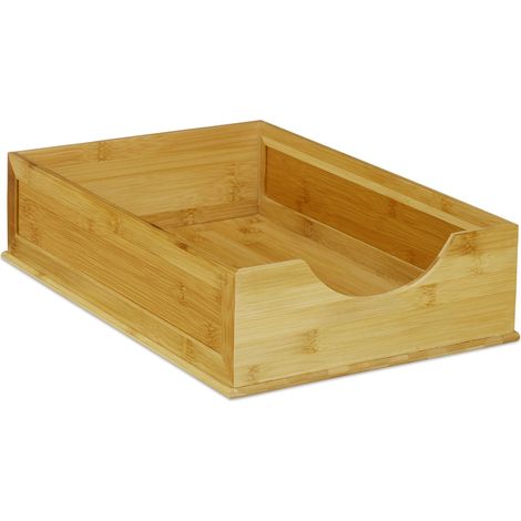Portadocumenti pratico organizer da scrivania 35 x 25 x 25 cm in bambù naturale 130004702