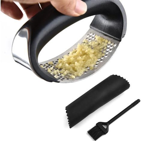 Knoblauchpresse, Knoblauchschneider für den Haushalt, rostfreie Knoblauchpresse aus Edelstahl, Knoblauch- und Ingwermühle, langlebig und leicht zu reinigen (1/5)