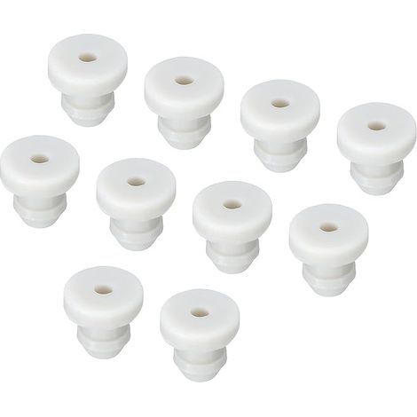 Carabiner Rubber Grommet Plug 8mm OD 2mm ID Seal Anti-Scratch Grey for Electrical Box Cable Pipe, Pack of 20 (1/5)