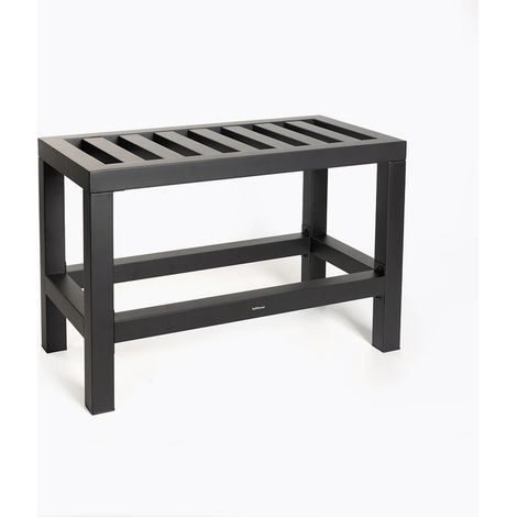 BATHBAZAAR - Banc salle de bain inox noir mat - Plazza