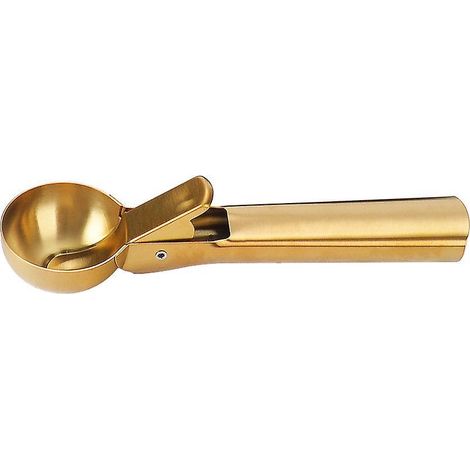 Goldener Eisportionierer, großer Eisportionierer mit Auslöser, Eisportionierer aus Edelstahl, frostsicherer Griff, robuster Metall-Eisportionierer