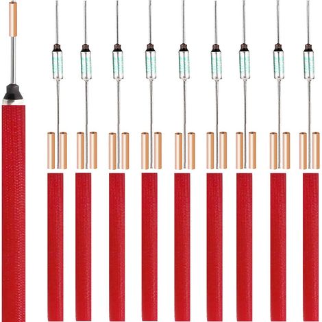 10 pièces SF129Y 15 A 250 V, coupe-circuit thermique métallique, fusible thermique 133 °C (271,4 °F) avec borne à sertir GT-1 et gaine en silicone et fibre de verre (1/5)