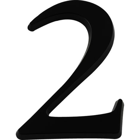 Novap – Chiffre 2 noir 40mm en plastique PS Choc – Autocollant en relief pour marquage durable – Facile à poser – 4621258 (1/3)