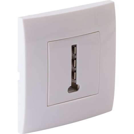 Prise RJ45 encastrée + plaque de finition Kalya - Blanc - Zenitech (1/4)