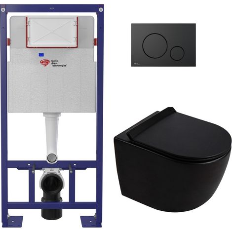 Pack WC bâti-support autoportant + WC suspendu sans bride Ceramia PixL avec abattant SoftClose + plaque (STCEPXBMT01-U)