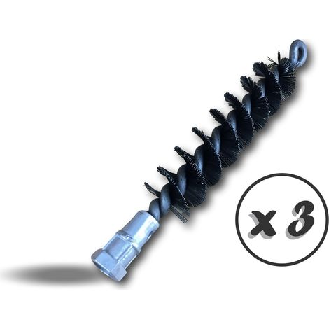 Lot de 3 Brosses à tube acier Ø 30mm Nettoyage brossage Elimination de la rouille décalaminage tuyaux Raccord fileté pour tringle Fil d'acier trempés lisses Kibros 41SCA30x3