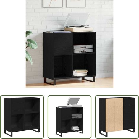 Rangement vinyles - Meuble à vinyles Chêne noir 85 x 38 x 89 cm Bois d'ingénierie (1/5)