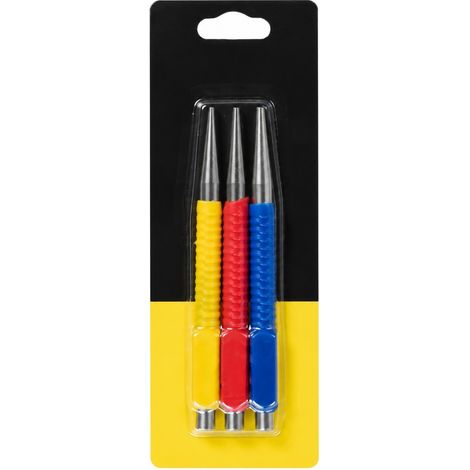 Jeu de 3 chasse-clous, 125 mm, pour chevilles de 1/32", 1/16" et 3/32", revêtement antidérapant (1/3)
