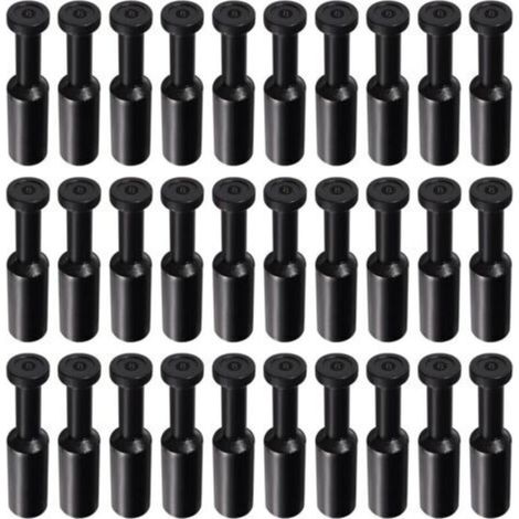 30 Pièces 8mm OD Obturation Pneumatique, Bouchons Raccords à Pousser, Lot de Bouchons d'obturation de Style Bouchon Pneumatique, pour Raccords de Raccordement de Tube de 8mm, Noir (1/5)