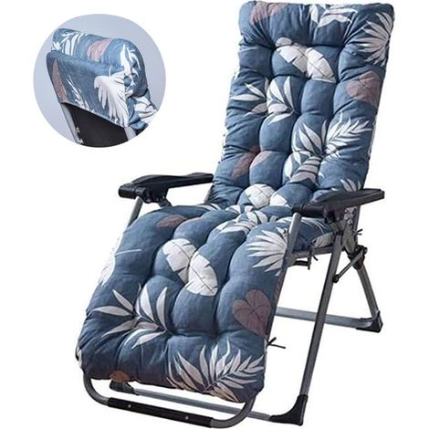 Coussin de chaise longue de patio de 67pouces coussins de chaise longue à imprimé floral avec attaches et housse supérieure dossier haut antidérapant (1/5)